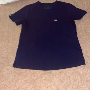 Figs Catarina One Pocket Scrub Top in Navy